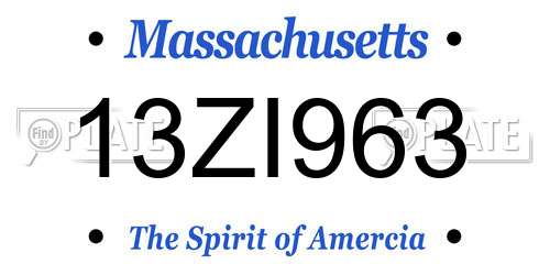 13ZI963 Massachusetts License Plate
