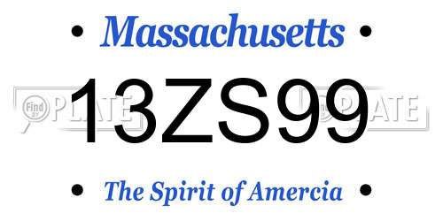 13ZS99 Massachusetts License Plate