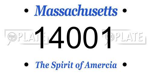 14001 Massachusetts License Plate