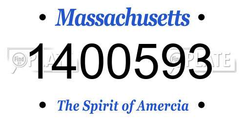 1400593 Massachusetts License Plate