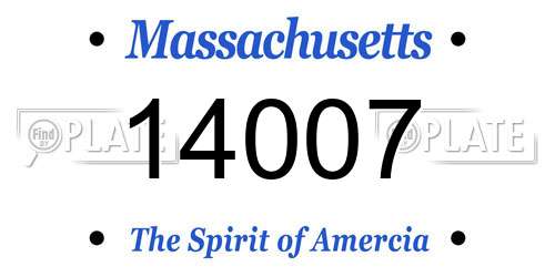 14007 Massachusetts License Plate