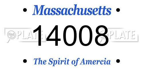 14008 Massachusetts License Plate