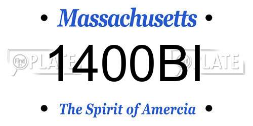 1400BI Massachusetts License Plate