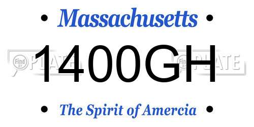 1400GH Massachusetts License Plate