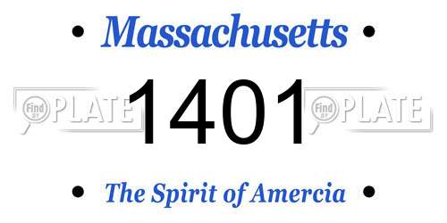 1401 Massachusetts License Plate