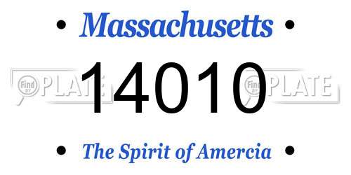 14010 Massachusetts License Plate