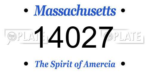 14027 Massachusetts License Plate