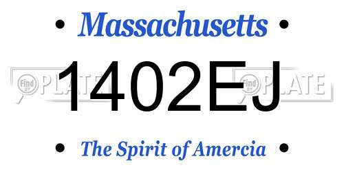 1402EJ Massachusetts License Plate