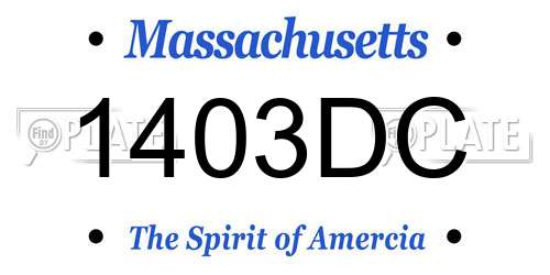 1403DC Massachusetts License Plate