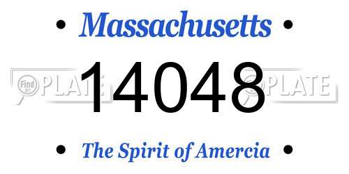 14048 Massachusetts License Plate