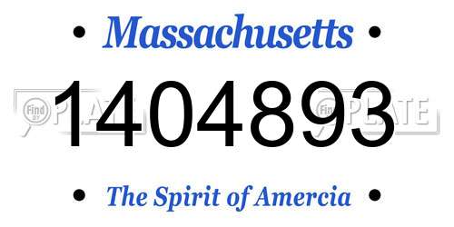 1404893 Massachusetts License Plate