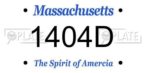 1404D Massachusetts License Plate