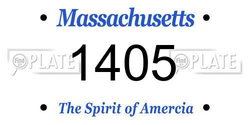 1405 Massachusetts License Plate