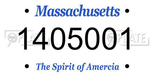 1405001 Massachusetts License Plate