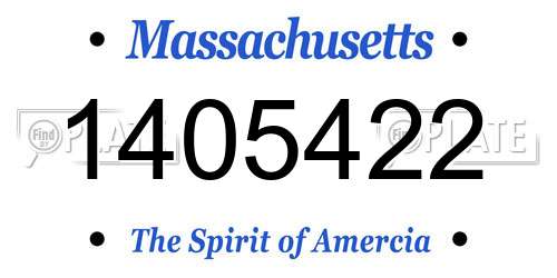 1405422 Massachusetts License Plate