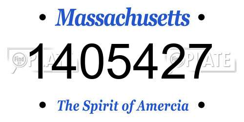 1405427 Massachusetts License Plate