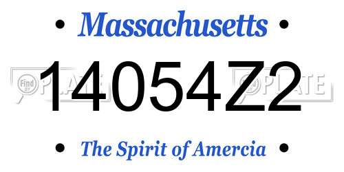 14054Z2 Massachusetts License Plate