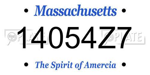 14054Z7 Massachusetts License Plate