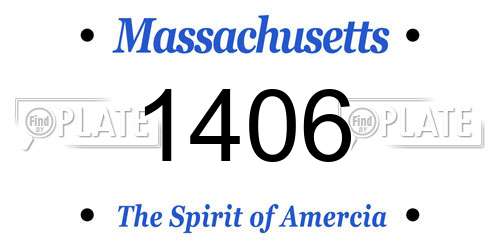 1406 Massachusetts License Plate