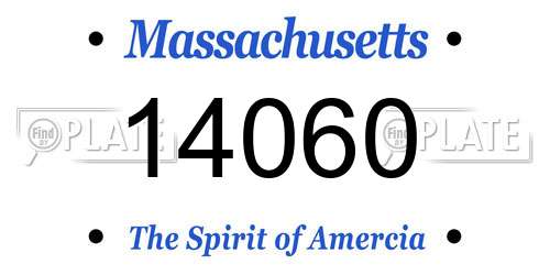 14060 Massachusetts License Plate