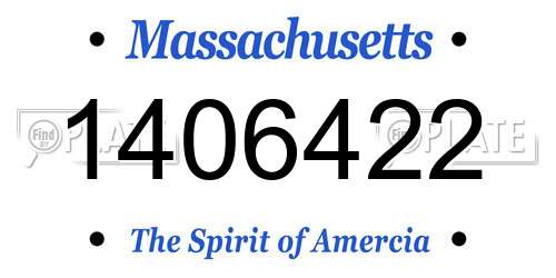 1406422 Massachusetts License Plate