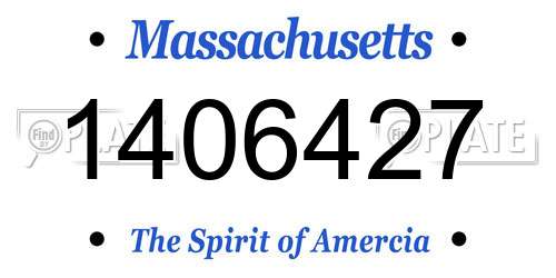 1406427 Massachusetts License Plate