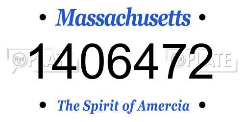 1406472 Massachusetts License Plate