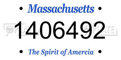 1406492 Massachusetts License Plate