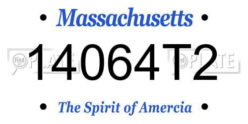 14064T2 Massachusetts License Plate
