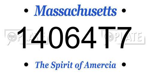 14064T7 Massachusetts License Plate