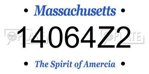 14064Z2 Massachusetts License Plate