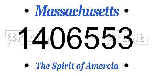 1406553 Massachusetts License Plate