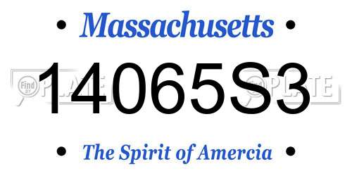 14065S3 Massachusetts License Plate