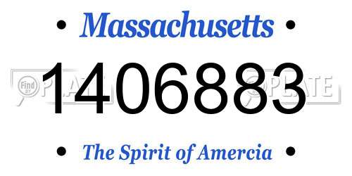 1406883 Massachusetts License Plate