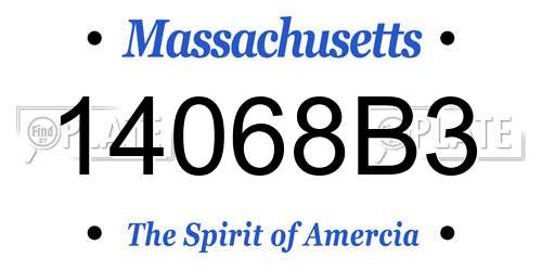 14068B3 Massachusetts License Plate