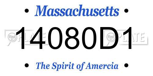14080D1 Massachusetts License Plate