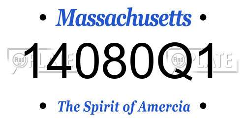 14080Q1 Massachusetts License Plate