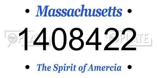 1408422 Massachusetts License Plate