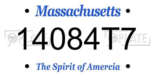 14084T7 Massachusetts License Plate