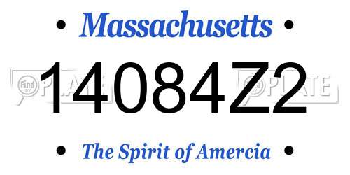 14084Z2 Massachusetts License Plate