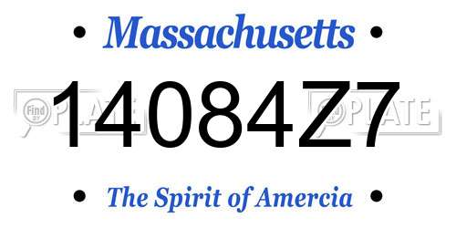 14084Z7 Massachusetts License Plate