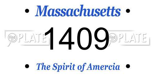 1409 Massachusetts License Plate