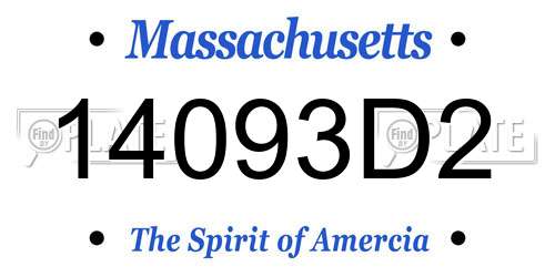 14093D2 Massachusetts License Plate