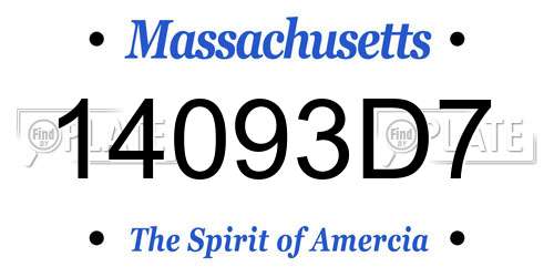 14093D7 Massachusetts License Plate