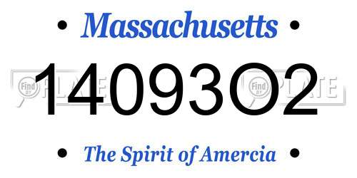 14093O2 Massachusetts License Plate