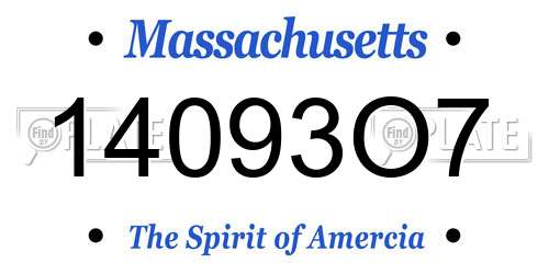 14093O7 Massachusetts License Plate