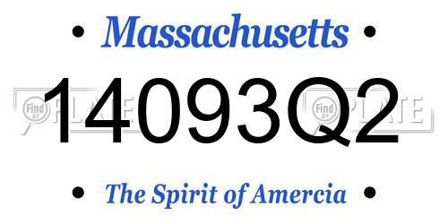 14093Q2 Massachusetts License Plate