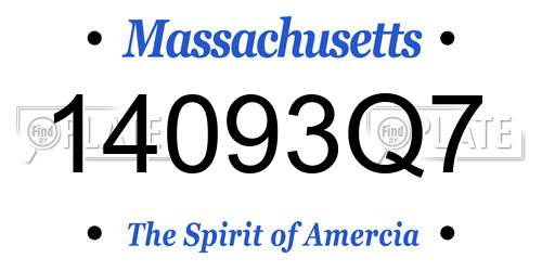 14093Q7 Massachusetts License Plate