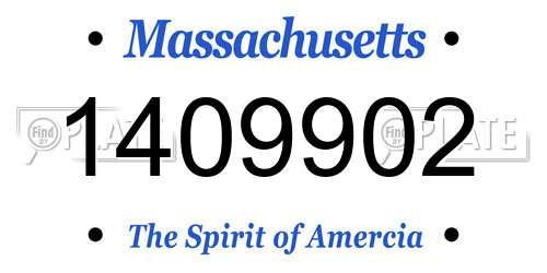 1409902 Massachusetts License Plate