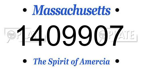 1409907 Massachusetts License Plate